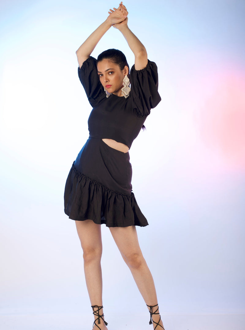 Sydney Waist Cutout Dress In Black