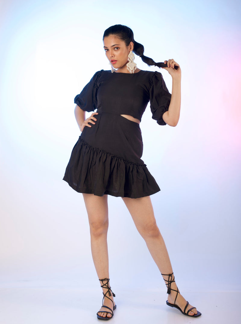 Sydney Waist Cutout Dress In Black