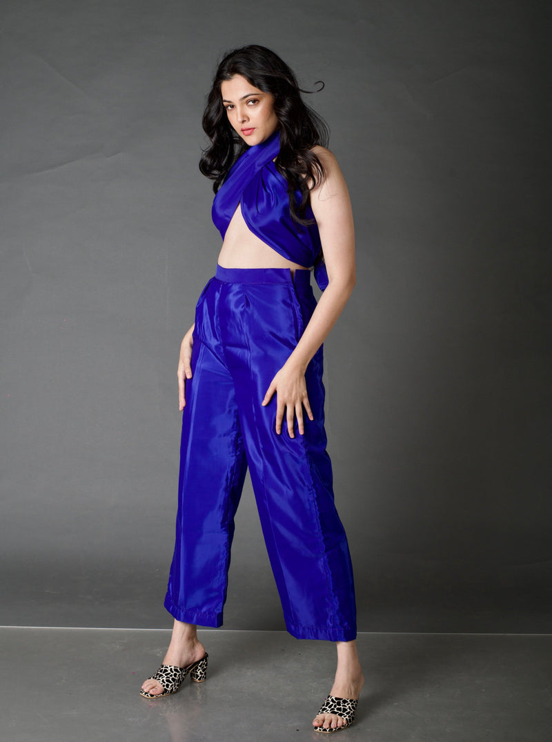 Royal Blue Convertible Scarf & Pants Set