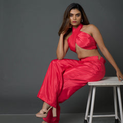 Hot Pink Convertible Scarf & Pants Set