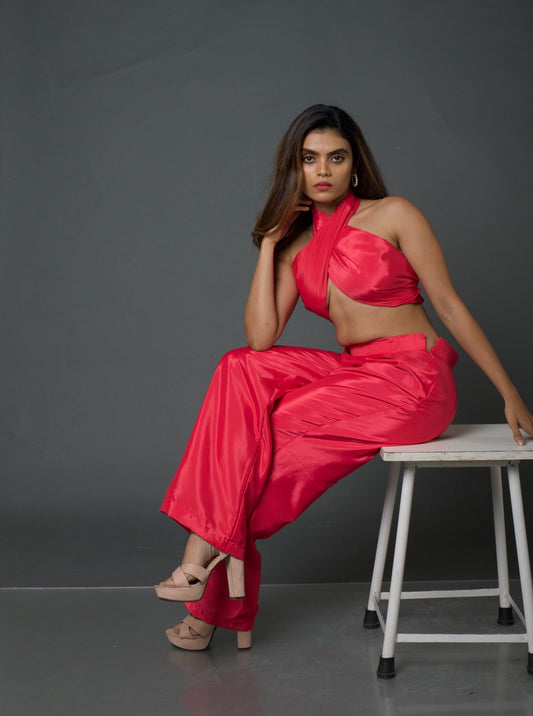 Hot Pink Covertible Scarf & Pants Set