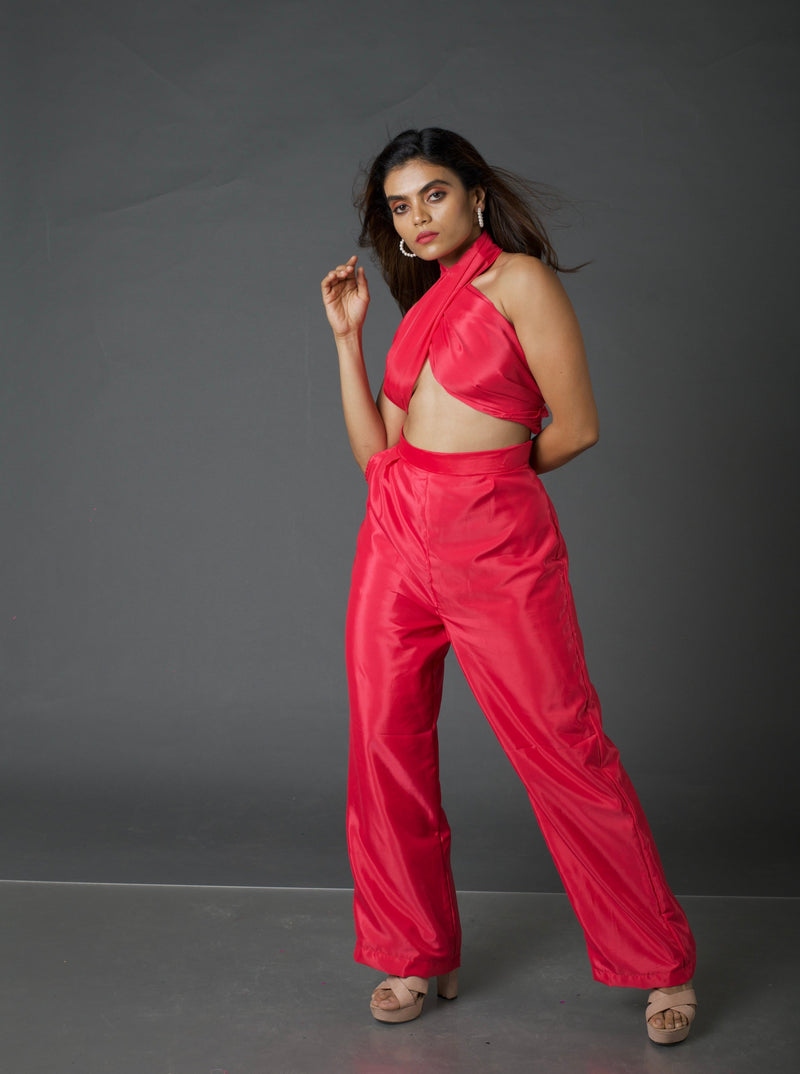 Hot Pink Convertible Scarf & Pants Set