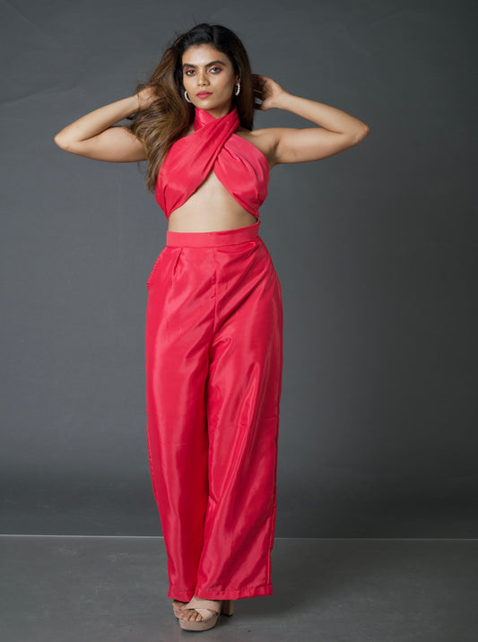 Hot Pink Covertible Scarf & Pants Set