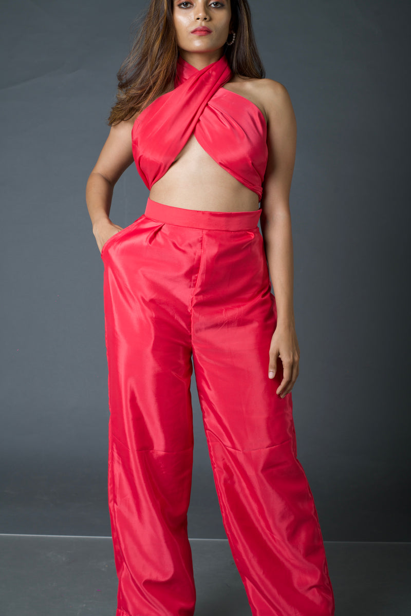 Hot Pink Convertible Scarf & Pants Set