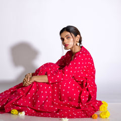 Pink Bandhani Angrakha Dress