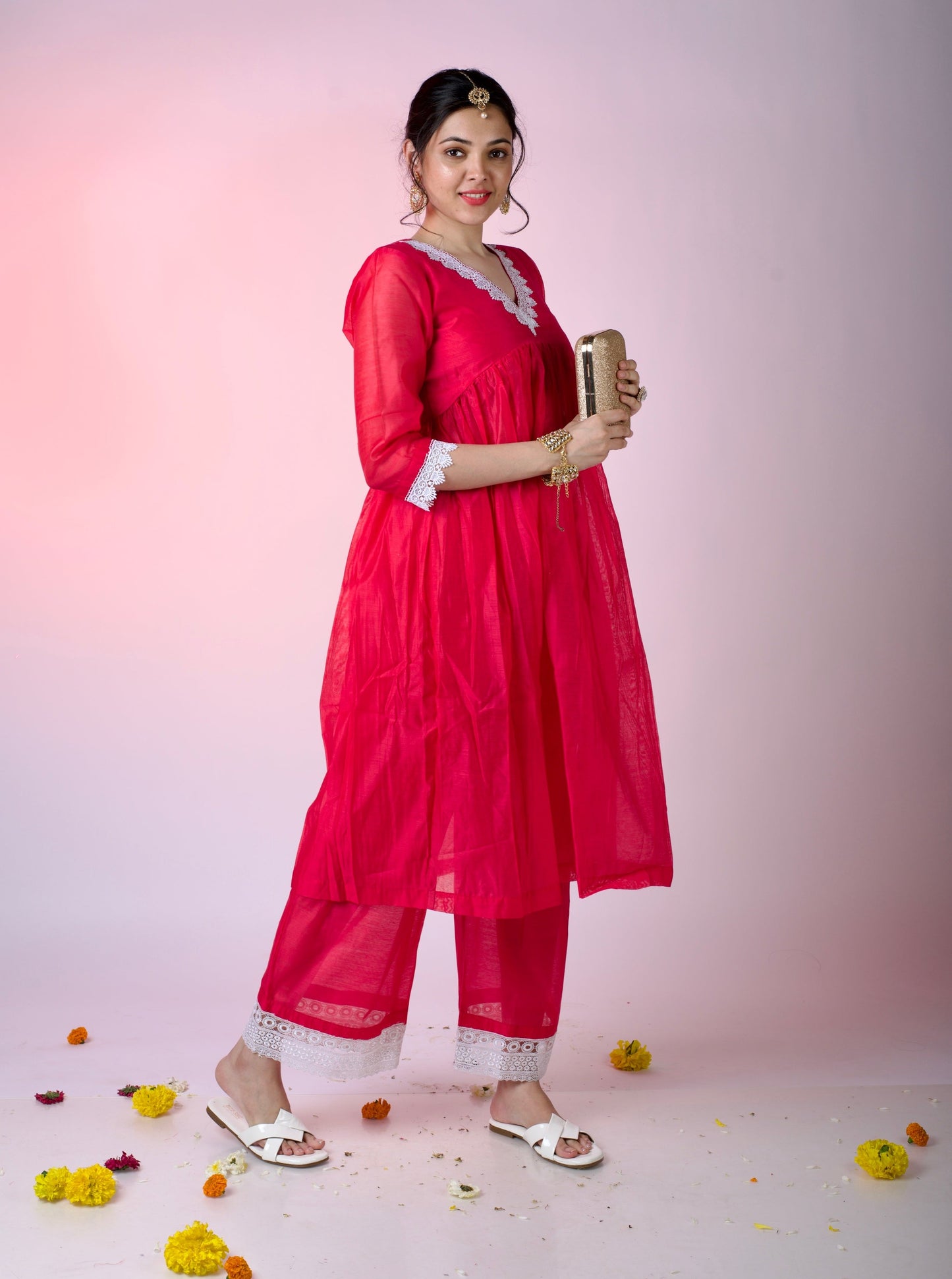 Fuschia Pink Kurta Set