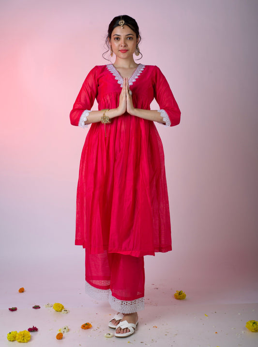 Fuschia Pink Kurta Set