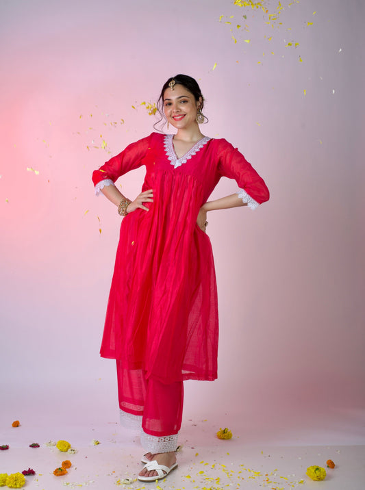 Fuschia Pink Kurta Set