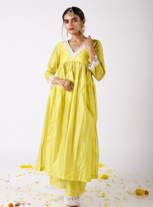 Lime Kurta Set