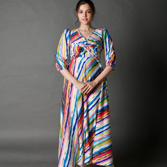 Stripes Knot Maxi Dress