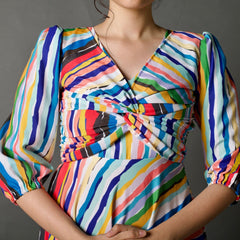 Stripes Knot Maxi Dress