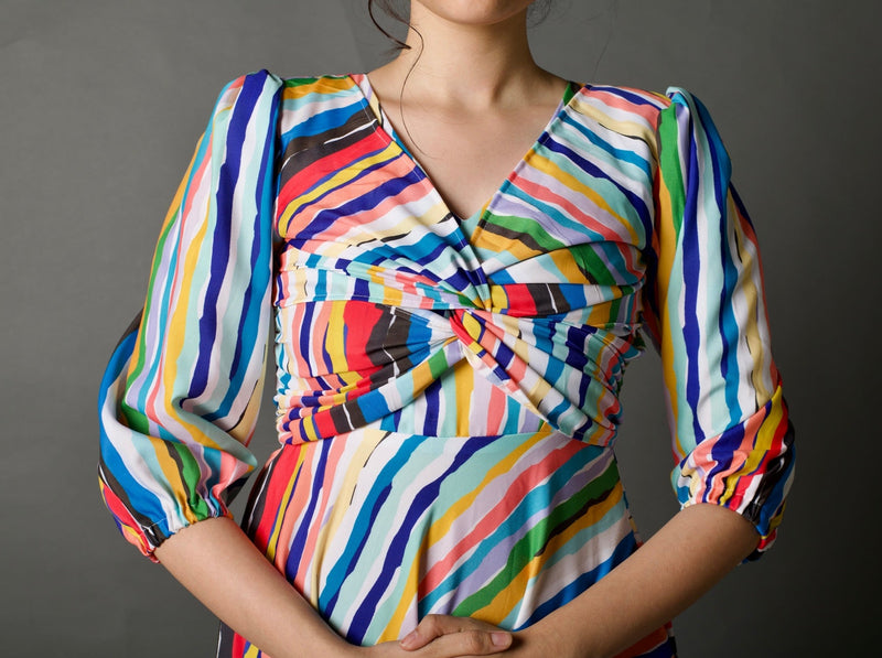Stripes Knot Maxi Dress