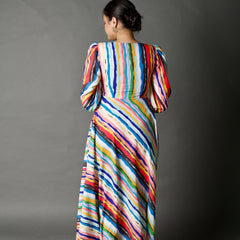 Stripes Knot Maxi Dress