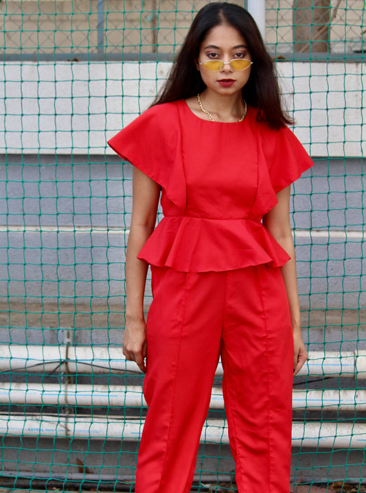 Berry Peplum Co-ord Set