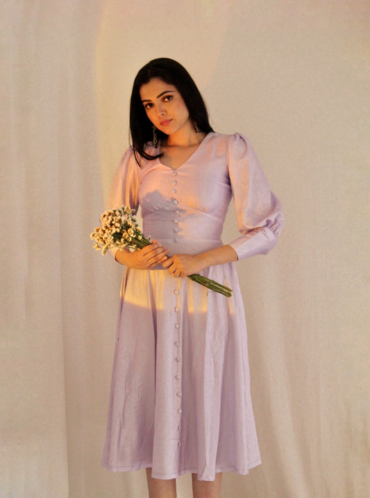 Lilac Satin Maxi Dress