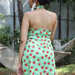 Berry Halter Neck Dress