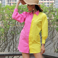 Two Tone Shirt Dress